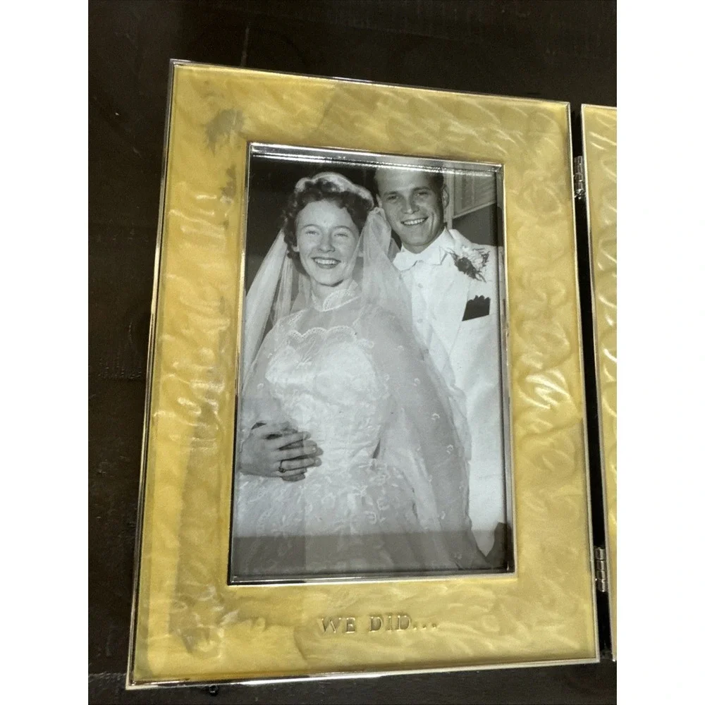 Hallmark WE DID...WE STILL DO Anniversary Pearl Enamel Double Picture Frame 4x6